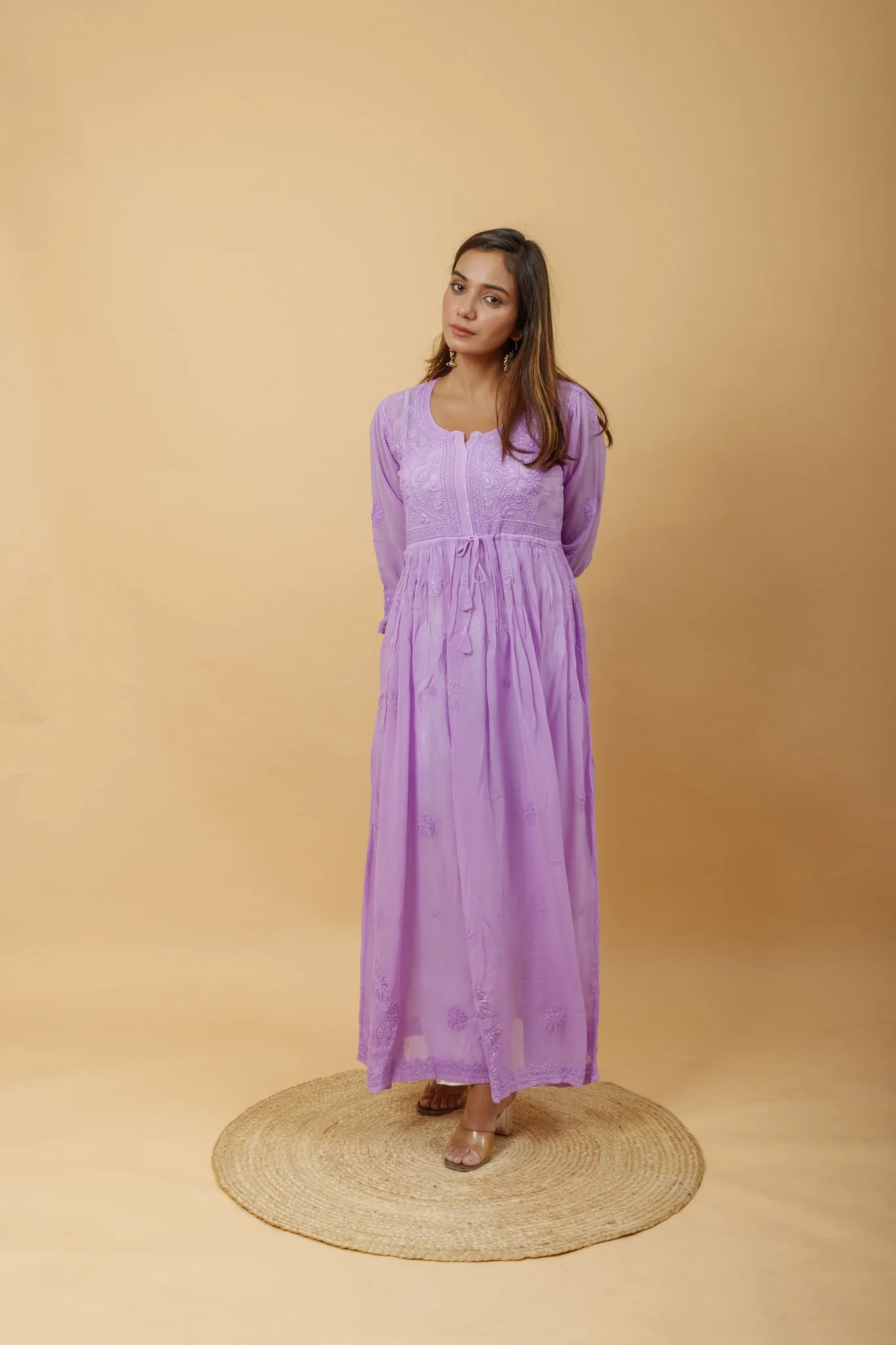 Arsh Handcrafted Fancy Dyed Pure Visose Georgette Gown - Image 5
