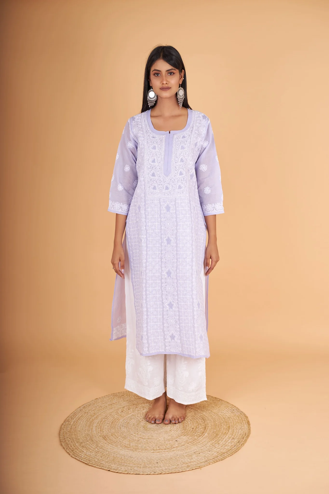 Arsh Handcrafted Mauve Front Jaal with handmade Jaali Kurti - Image 5