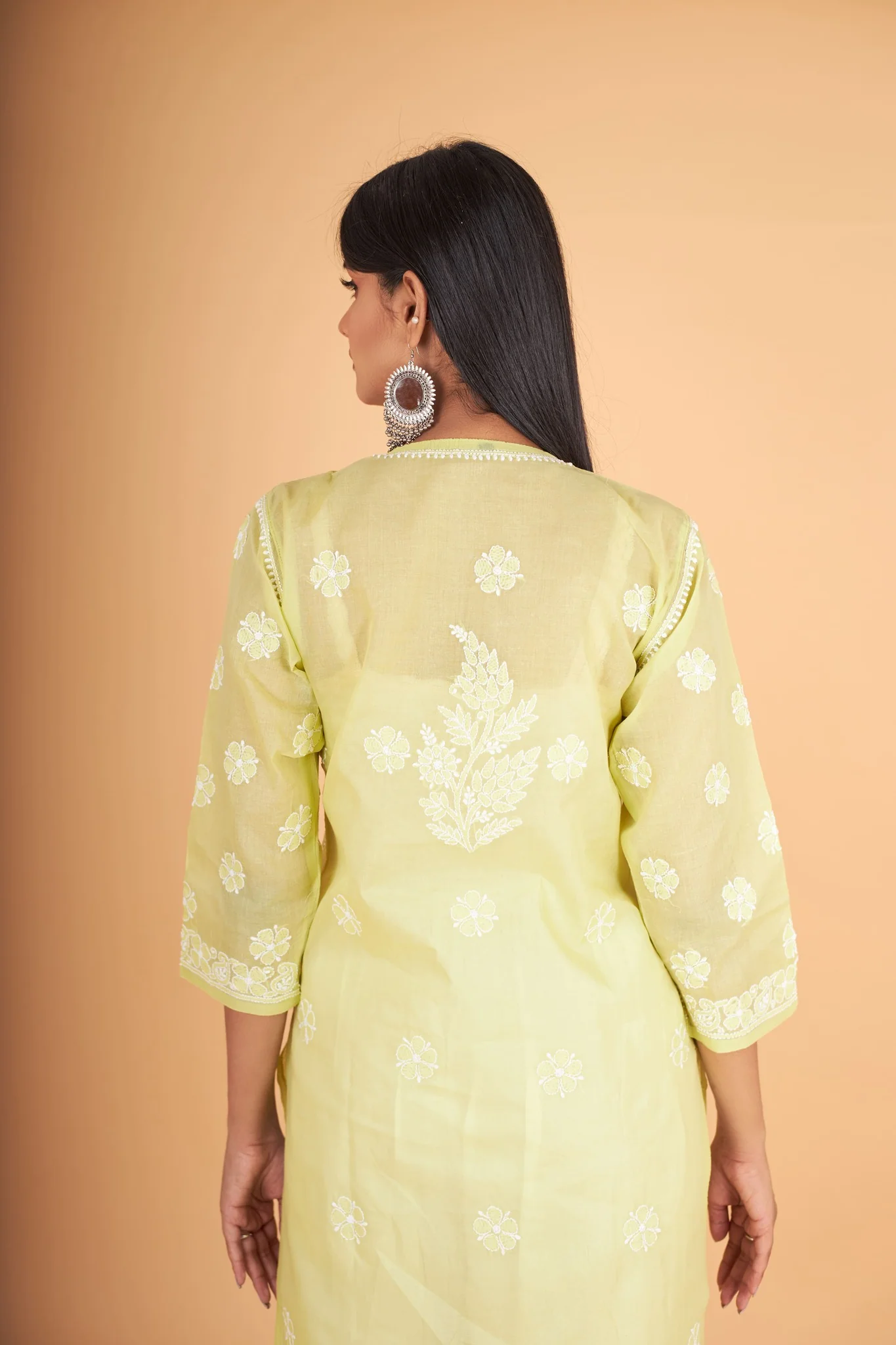 Arsh Handcrafted Mehendi Green Front Jaal with hanmade Jaali Kurti - Image 2
