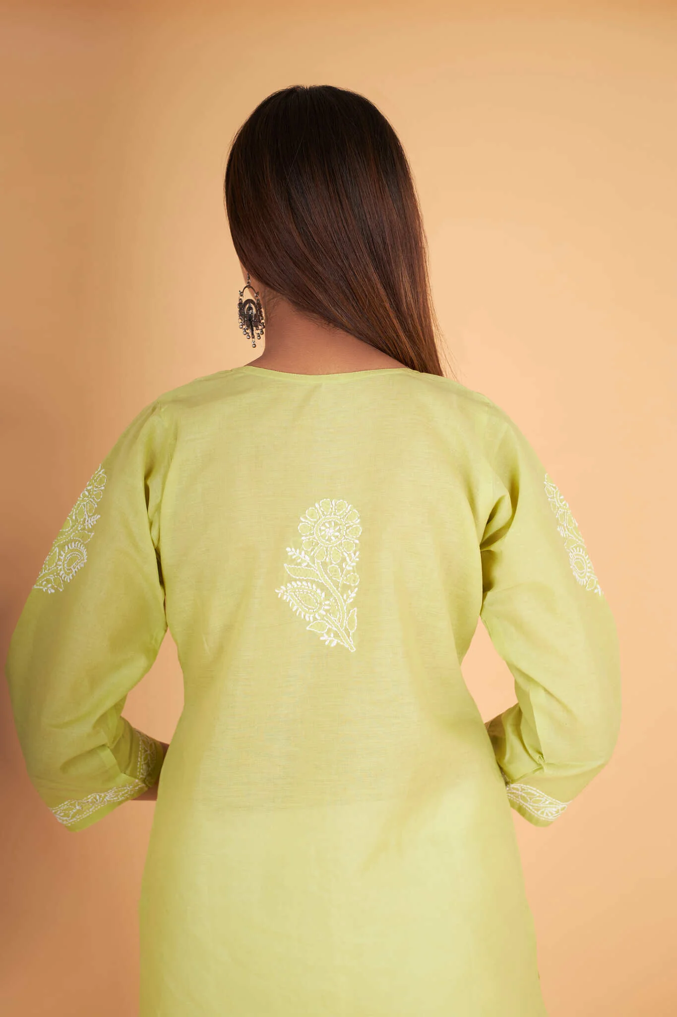 Arsh Handcrafted Pure Cotton Kashmiri Gala Kurti - Image 3