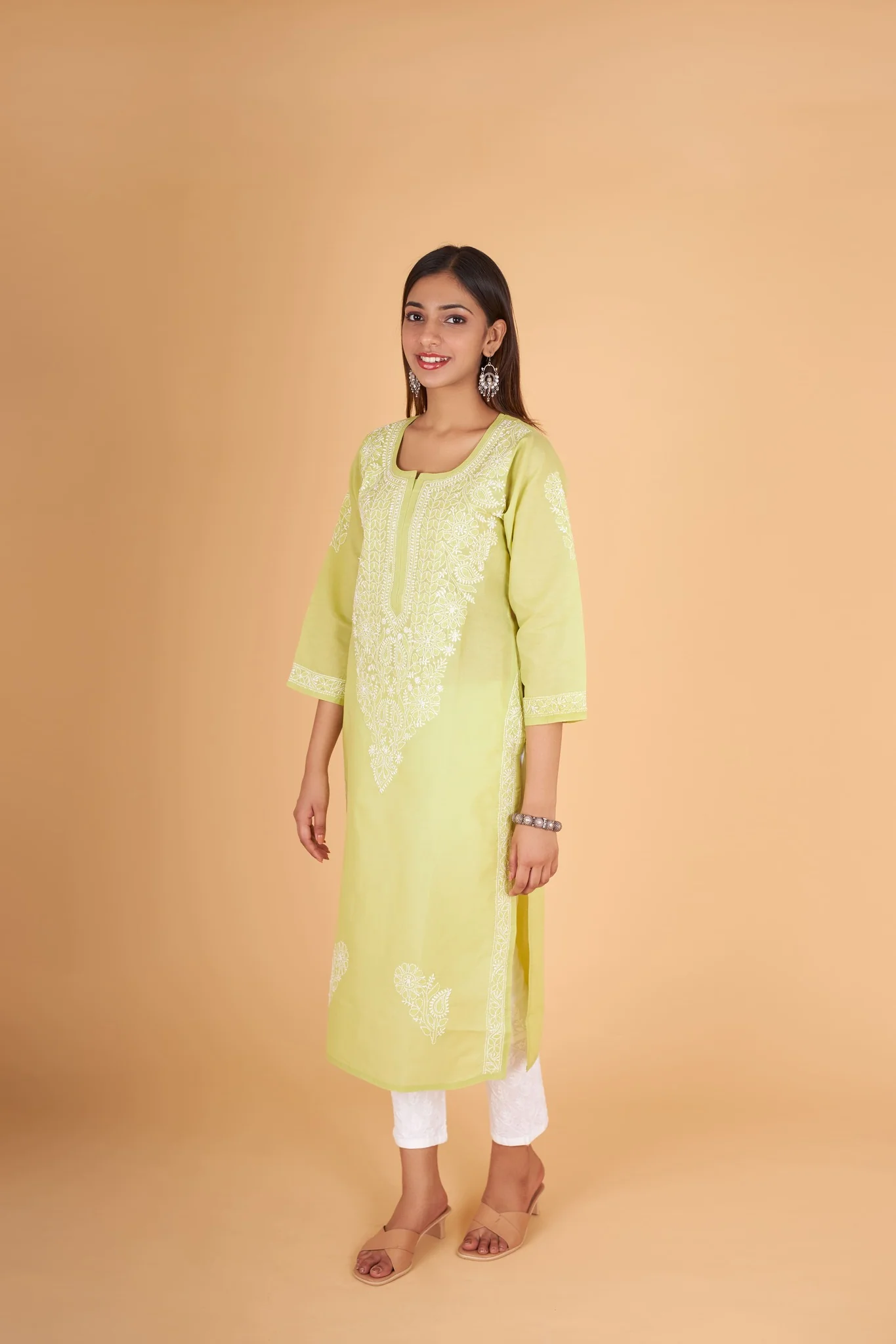 Arsh Handcrafted Pure Cotton Kashmiri Gala Kurti - Image 4