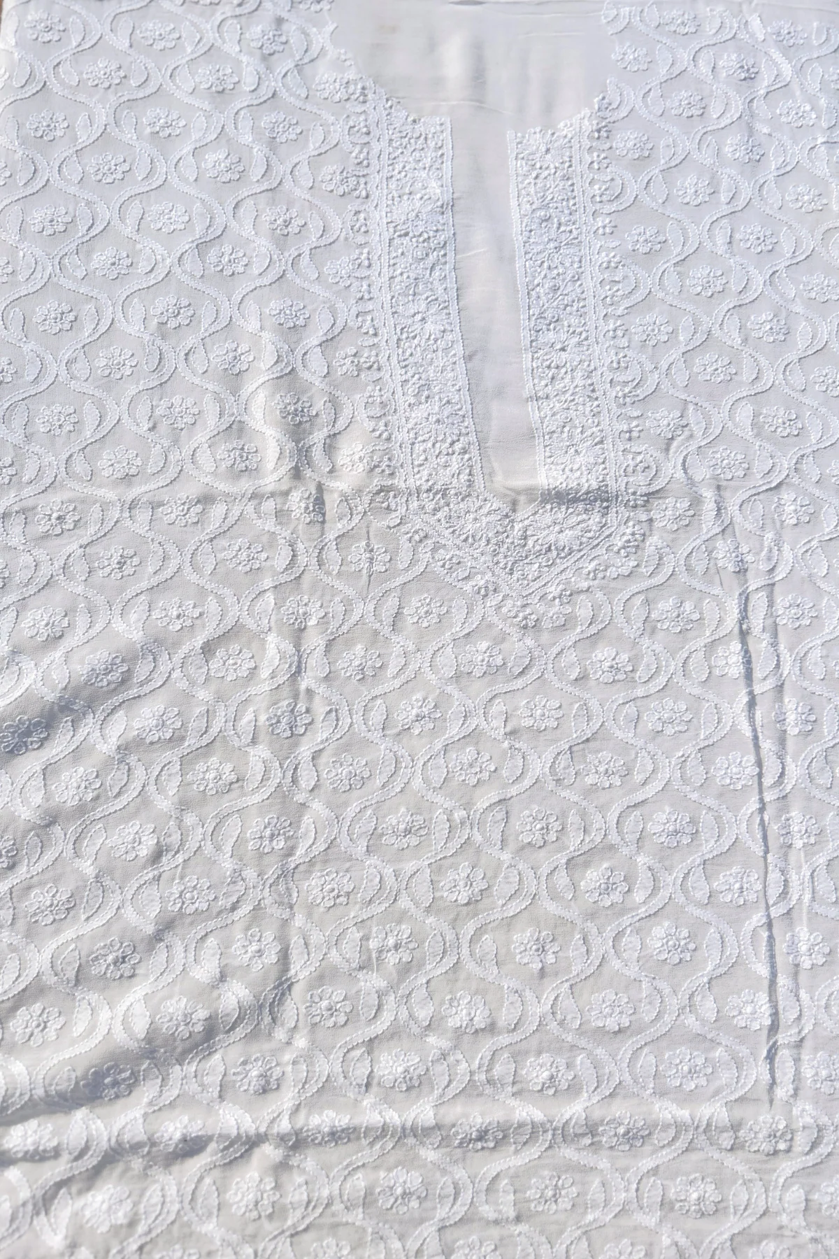 Arsh Hanndcrafted Chikan Mens Chikankari Pure Kurta Piece - Image 3