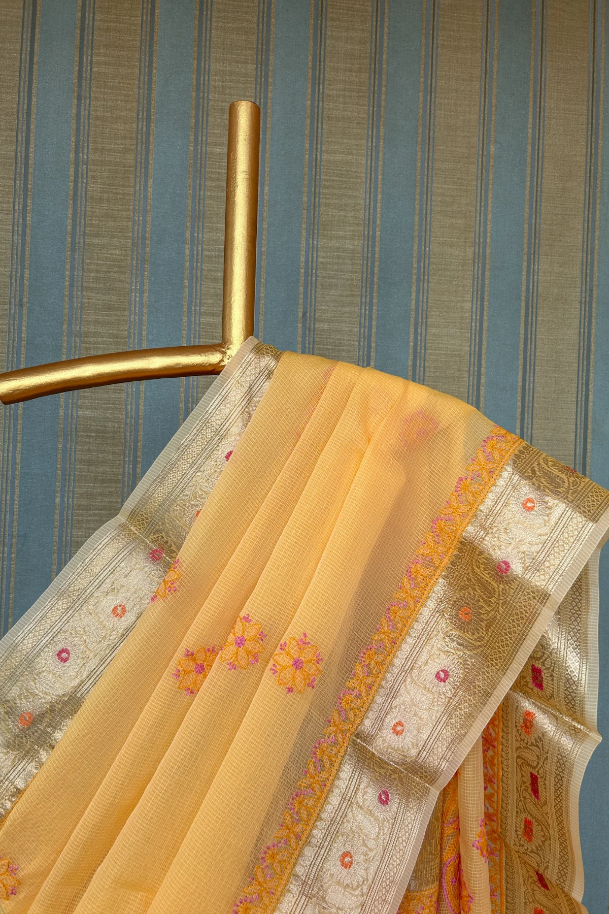 Arsh handcrafted Chikankari Kota Silk Banarasi Saree - Image 2