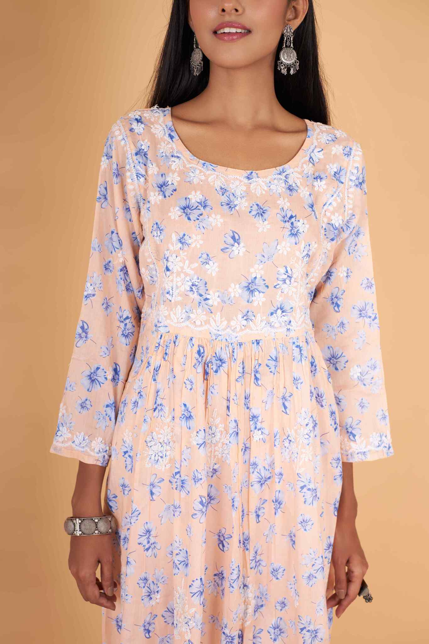 Arsh Handcrafted MulMul Cotton Printed Gown Dress - Image 4