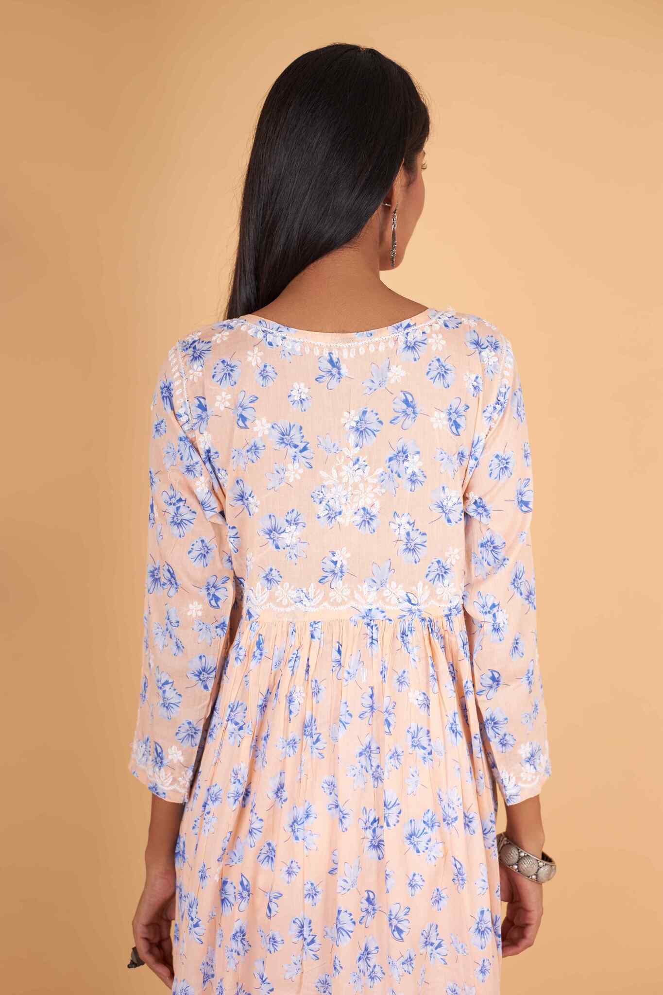 Arsh Handcrafted MulMul Cotton Printed Gown Dress - Image 5