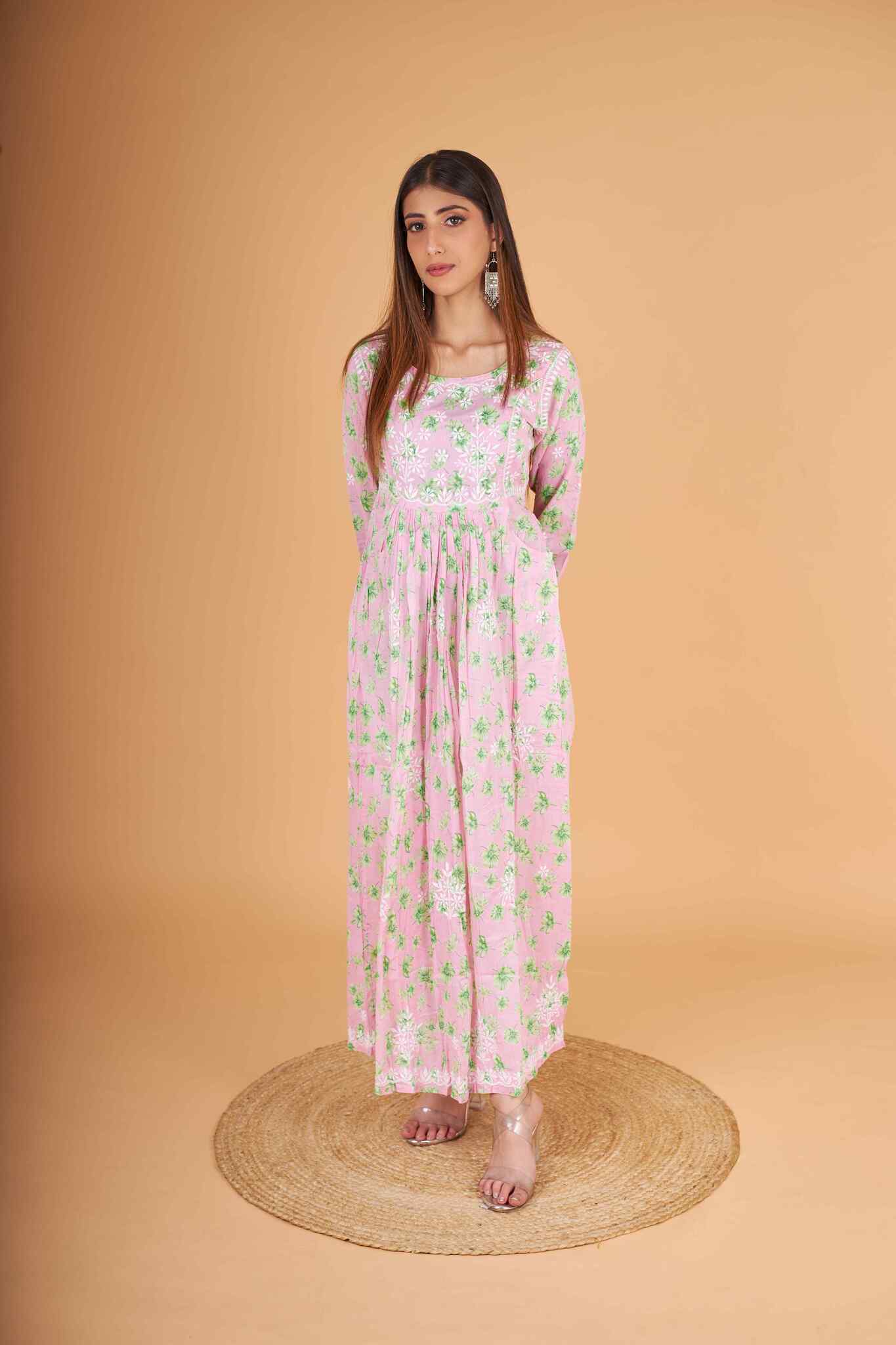 Arsh Handcrafted MulMul Cotton Printed Gown Dress - Image 5