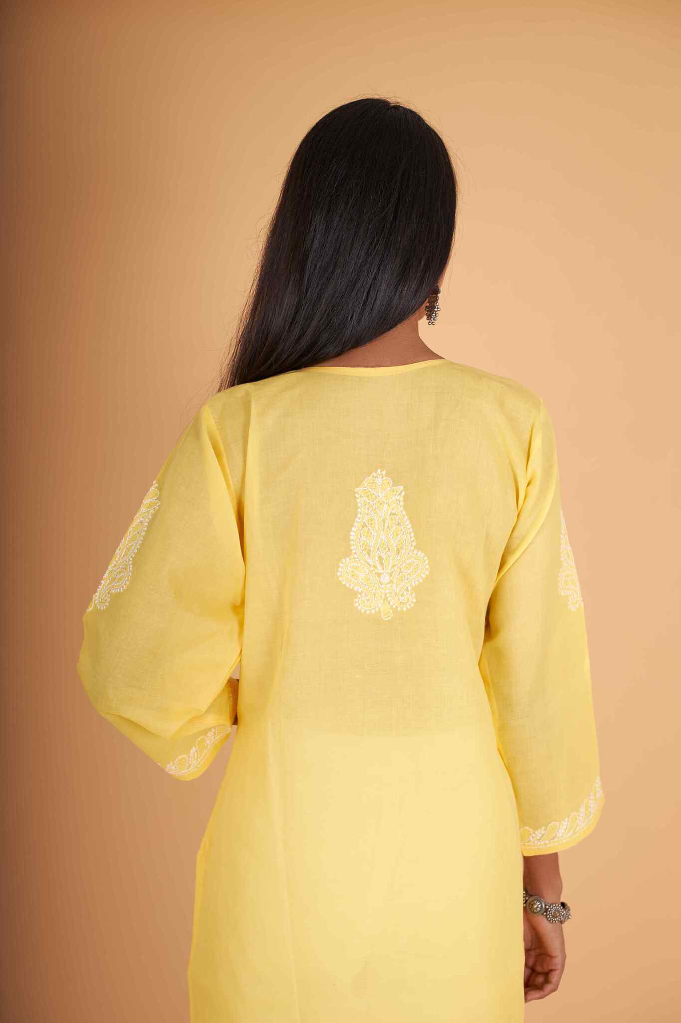 Arsh Handcrafted Pure Cotton Kashmiri Gala Kurti - Image 4