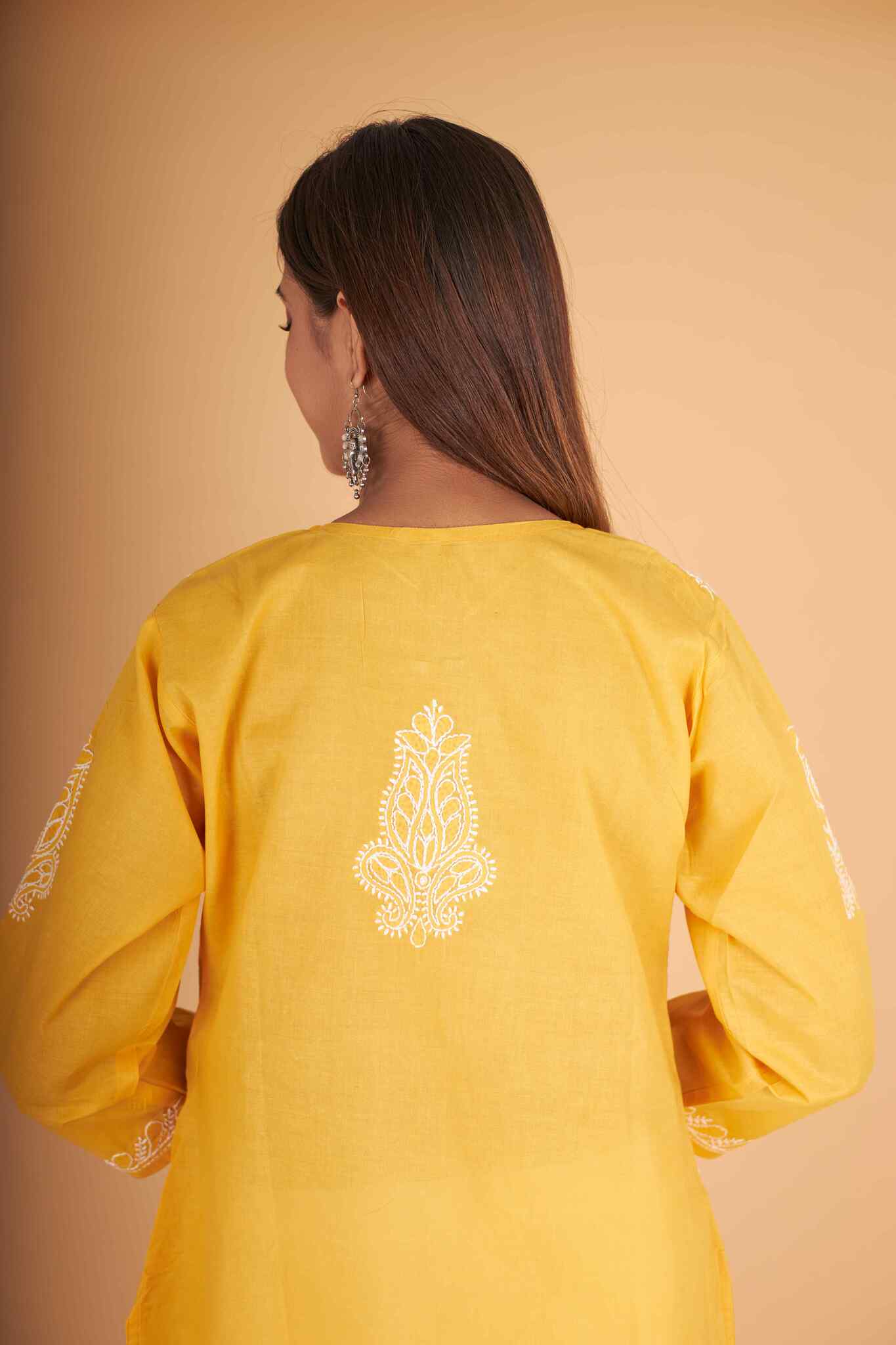 Arsh Handcrafted Pure Cotton Kashmiri Gala Kurti - Image 4