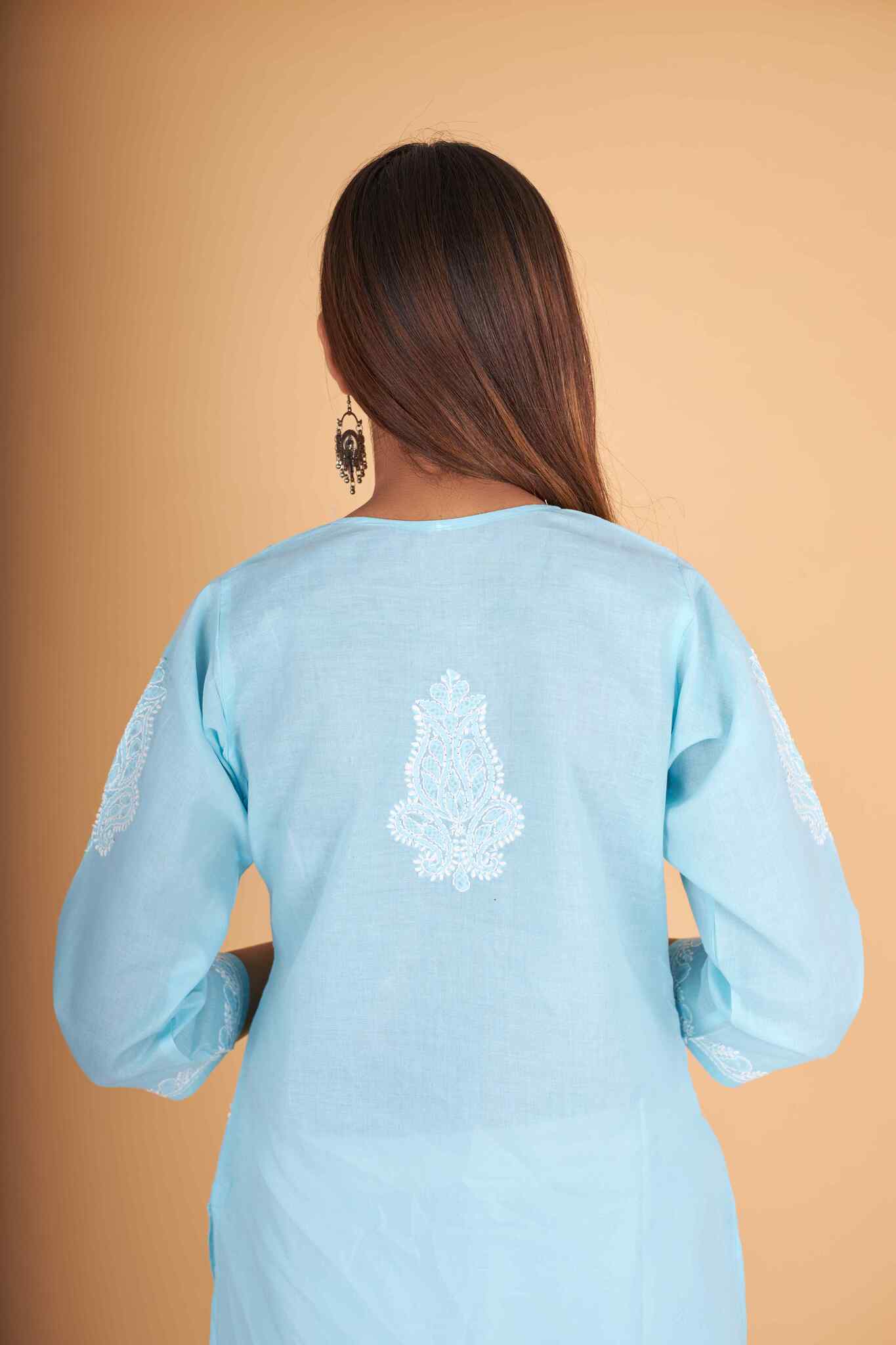 Arsh Handcrafted Pure Cotton Kashmiri Gala Kurti - Image 4
