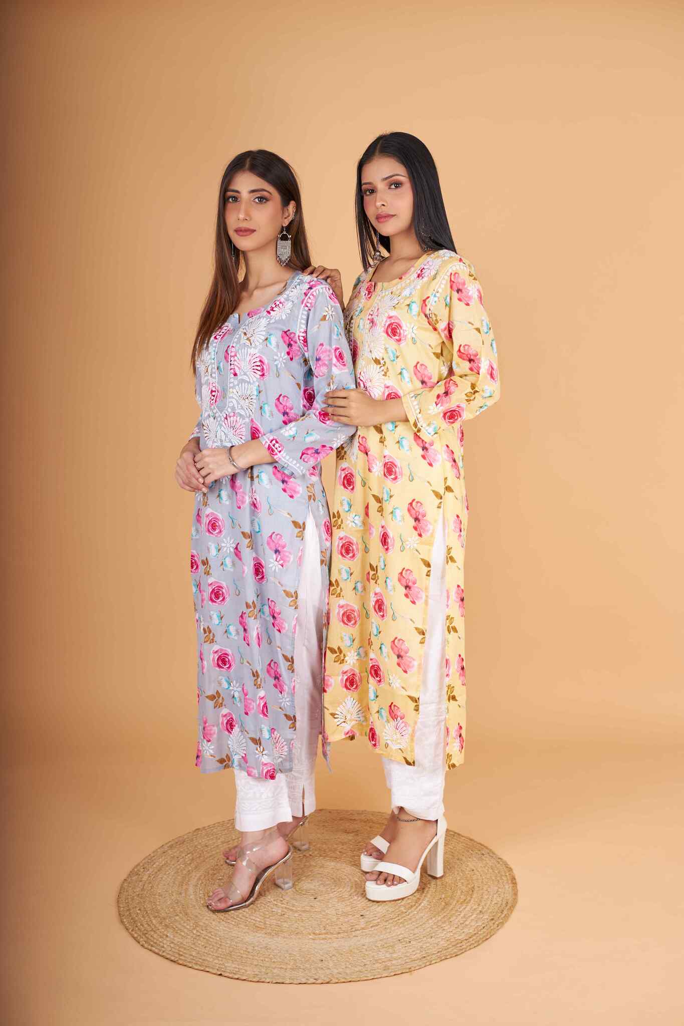 Arsh Handcrafted MulMul Cotton Printed Chikankari Kurti - Image 6