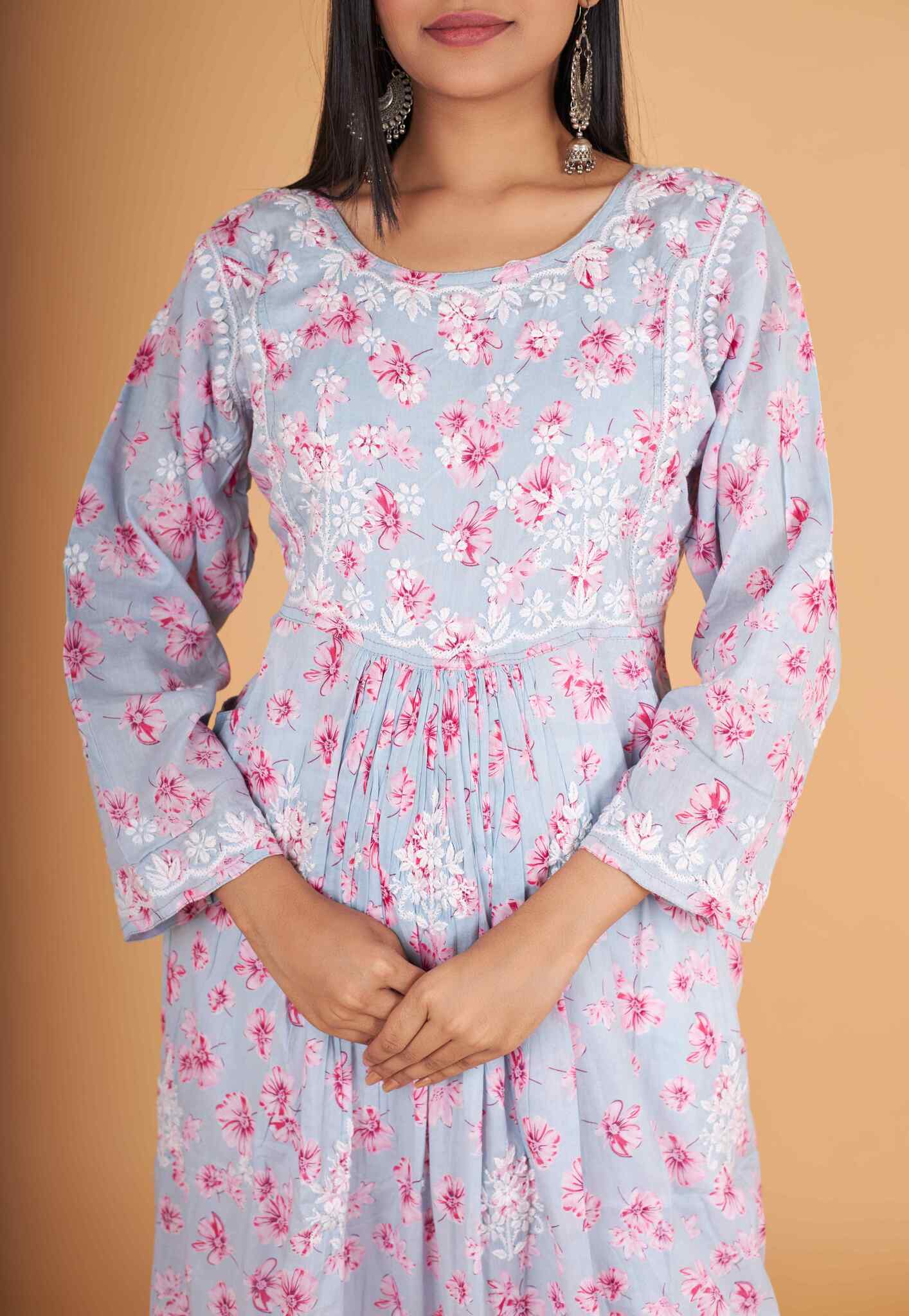 Arsh Handcrafted MulMul Cotton Printed Gown Dress - Image 5